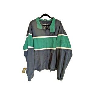Vintage Eddie‎ Baur Outdoor Outfitters blue stripe Jacket mens XXL windbreaker